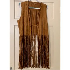 Boho Fringe Vest NWOT